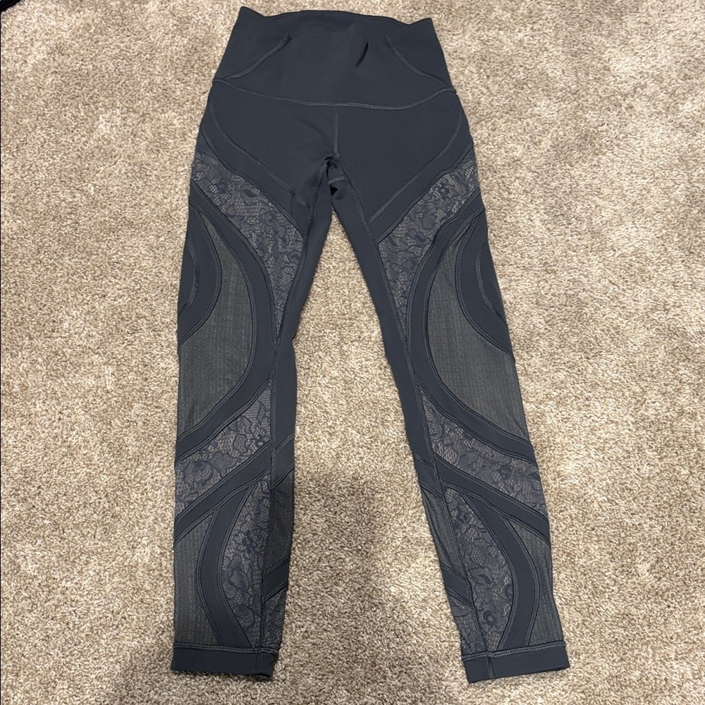 Lululemon Athletica Black Lace Panel Leggings